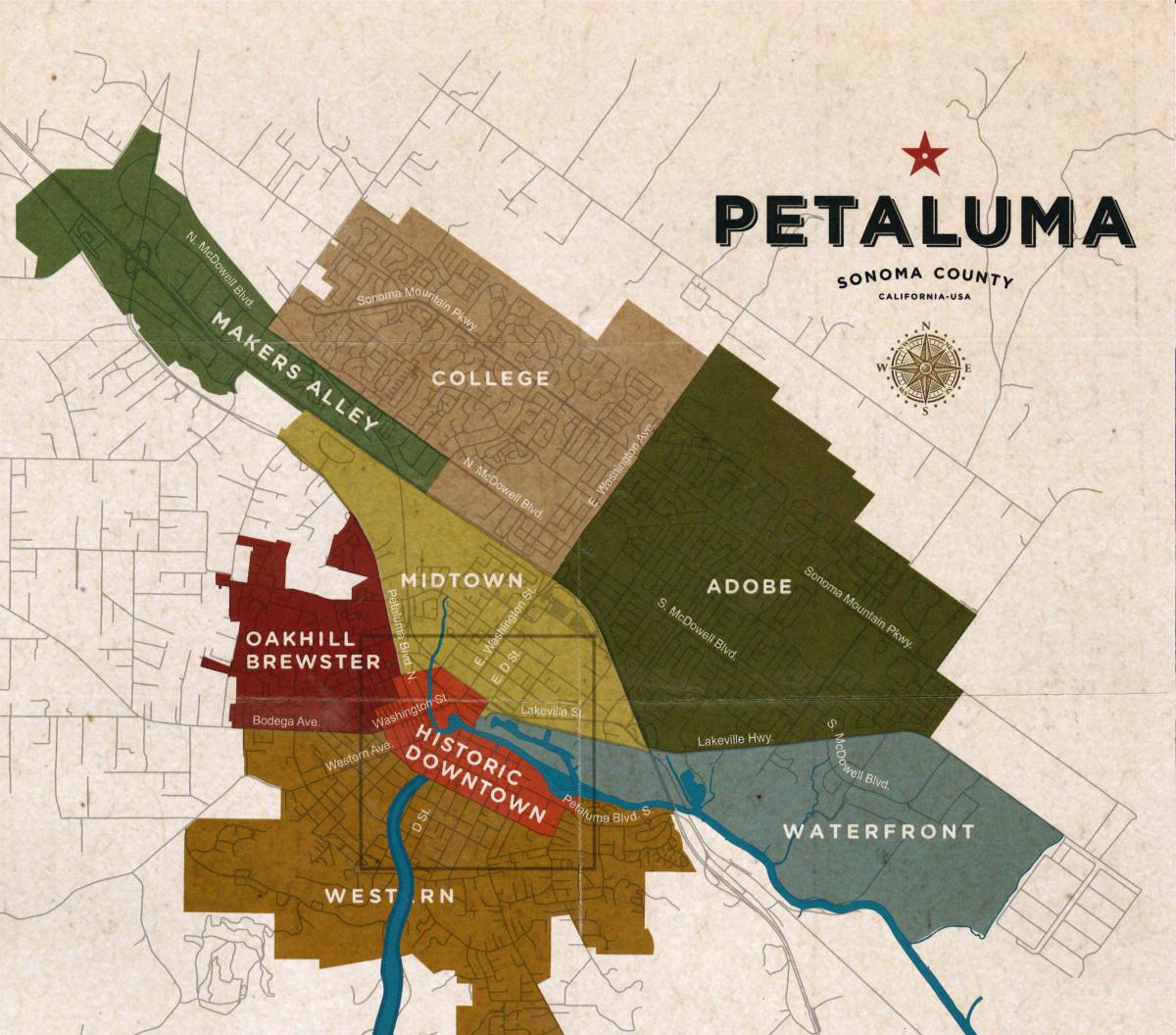 Map of Petaluma districting
