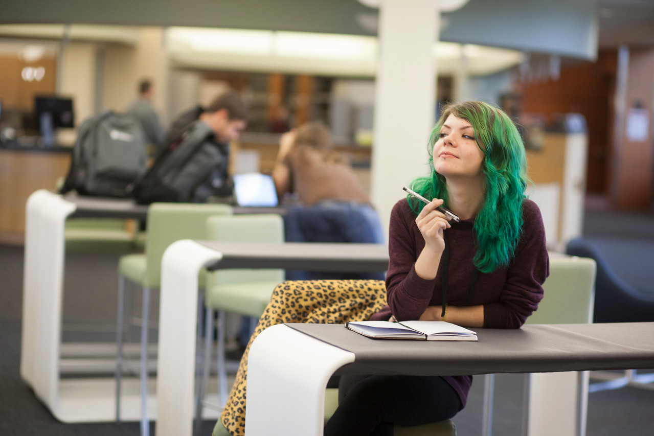 Student studying at SRJC Petaluma