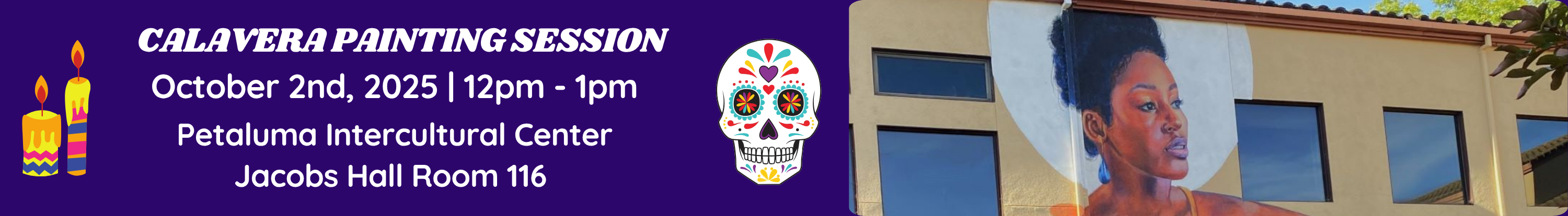 flyer for Calavera Painting Session on Wednesday, Oct 22nd at 12pm