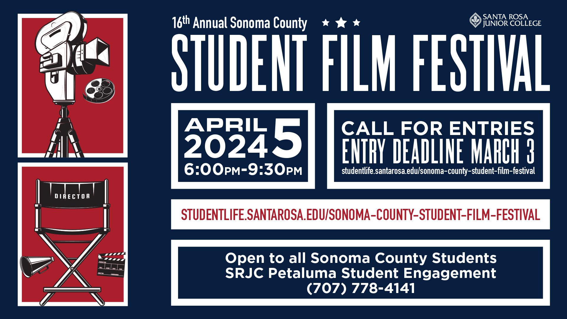 Sonoma County Student Film festival call for entries open until march 3