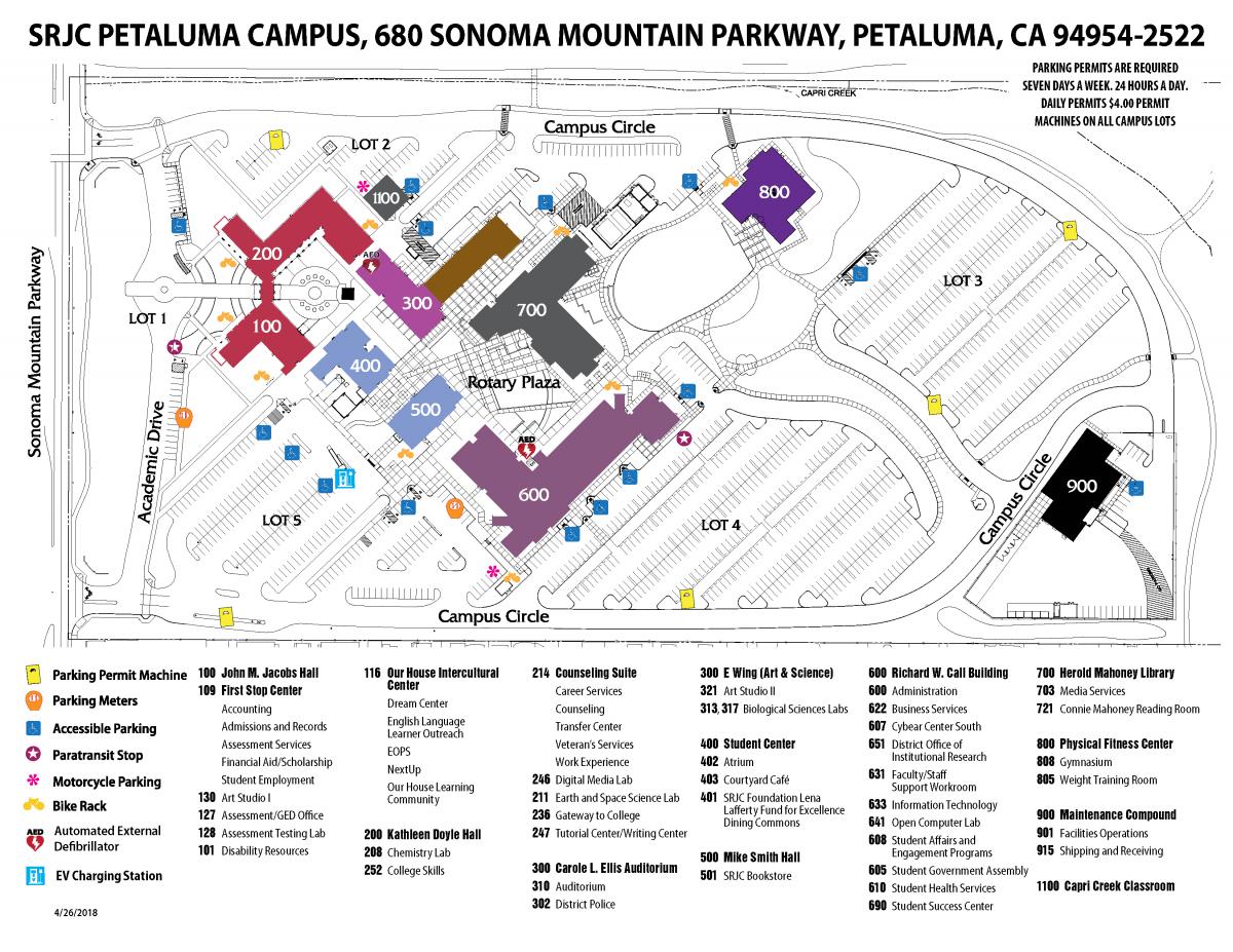 Map of the SRJC Petaluma Campus