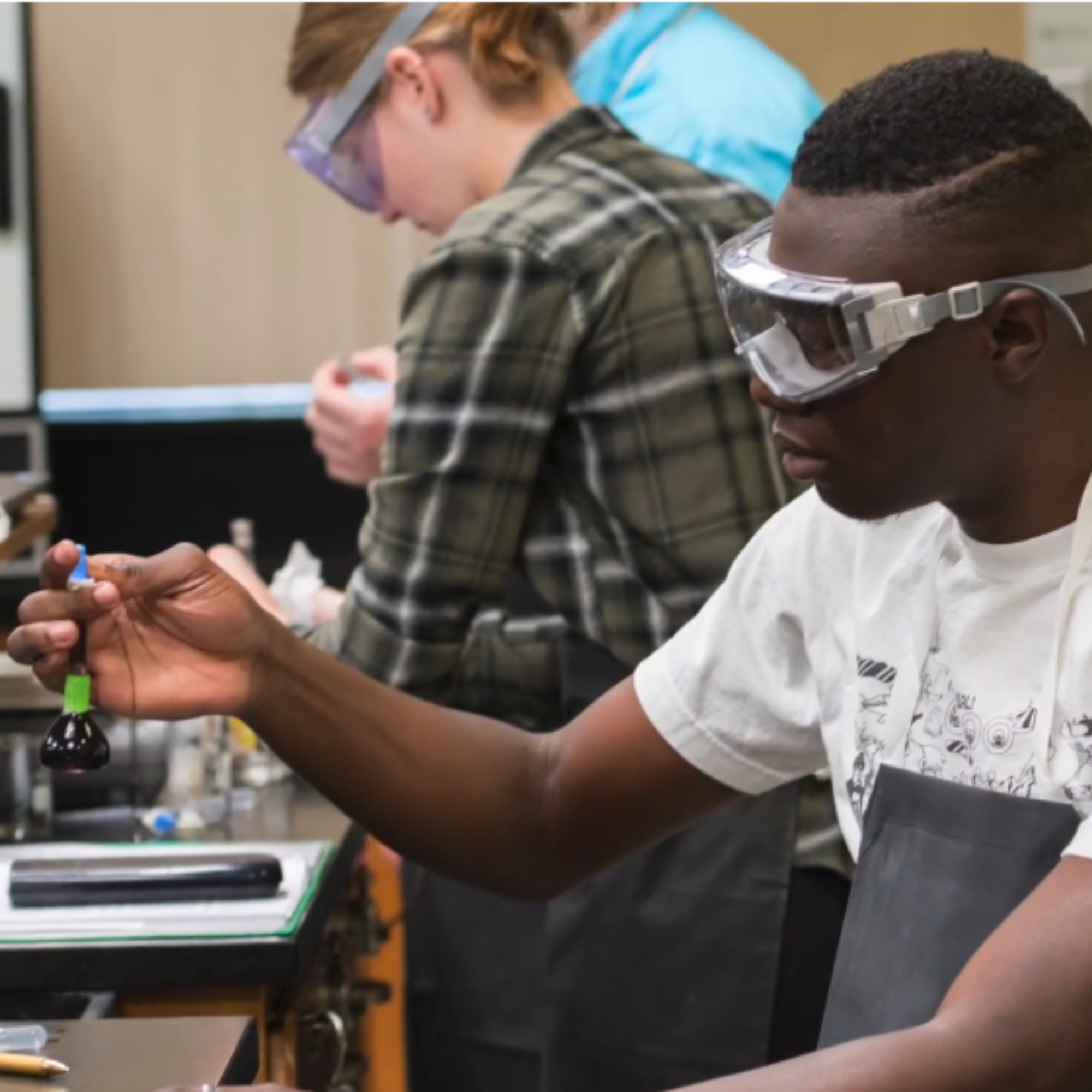Students learning about wastewater management