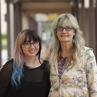 two people on the Petaluma campus