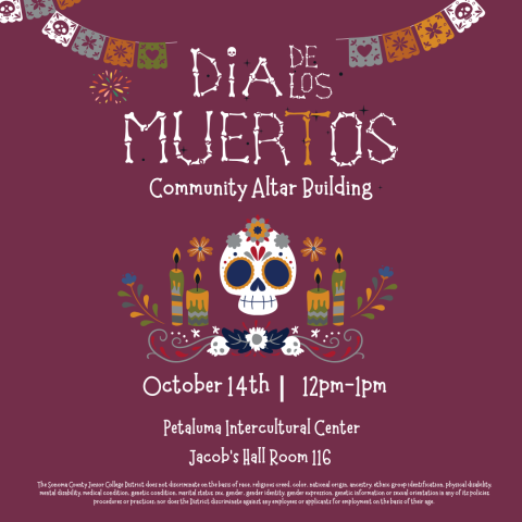 Flyer to Dia de los muertos altar building